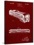 PP1006-Burgundy Railway Passenger Car Patent Poster-Cole Borders-Stretched Canvas