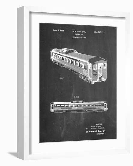 PP1006-Chalkboard Railway Passenger Car Patent Poster-Cole Borders-Framed Giclee Print