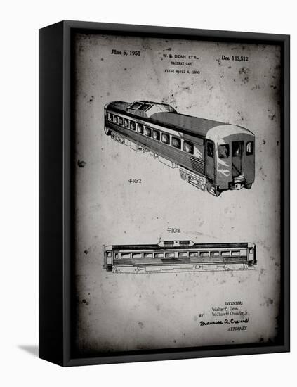 PP1006-Faded Grey Railway Passenger Car Patent Poster-Cole Borders-Framed Stretched Canvas