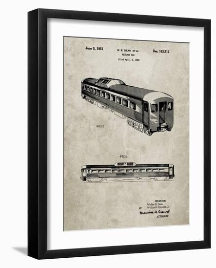 PP1006-Sandstone Railway Passenger Car Patent Poster-Cole Borders-Framed Giclee Print