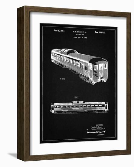 PP1006-Vintage Black Railway Passenger Car Patent Poster-Cole Borders-Framed Giclee Print