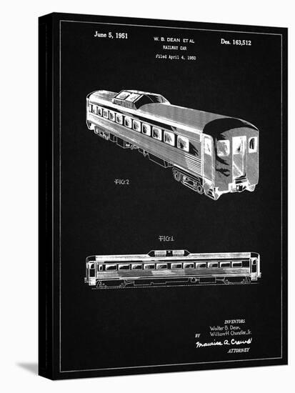 PP1006-Vintage Black Railway Passenger Car Patent Poster-Cole Borders-Stretched Canvas