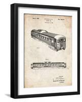 PP1006-Vintage Parchment Railway Passenger Car Patent Poster-Cole Borders-Framed Giclee Print