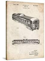 PP1006-Vintage Parchment Railway Passenger Car Patent Poster-Cole Borders-Stretched Canvas