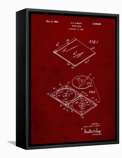 PP1008-Burgundy Record Album Patent Poster-Cole Borders-Framed Stretched Canvas