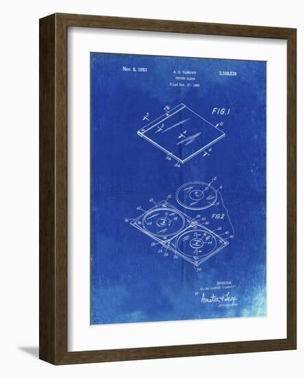 PP1008-Faded Blueprint Record Album Patent Poster-Cole Borders-Framed Giclee Print