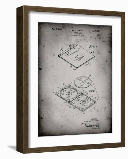 PP1008-Faded Grey Record Album Patent Poster-Cole Borders-Framed Giclee Print