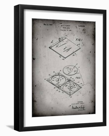 PP1008-Faded Grey Record Album Patent Poster-Cole Borders-Framed Giclee Print