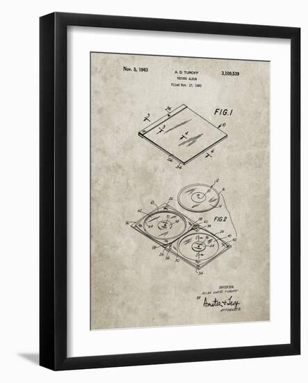 PP1008-Sandstone Record Album Patent Poster-Cole Borders-Framed Giclee Print