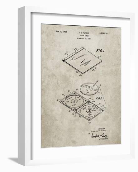 PP1008-Sandstone Record Album Patent Poster-Cole Borders-Framed Giclee Print