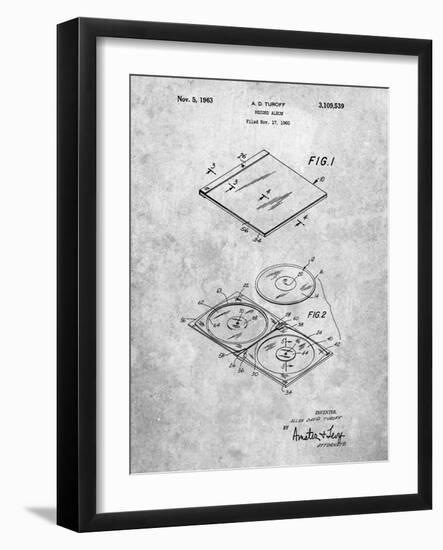 PP1008-Slate Record Album Patent Poster-Cole Borders-Framed Giclee Print