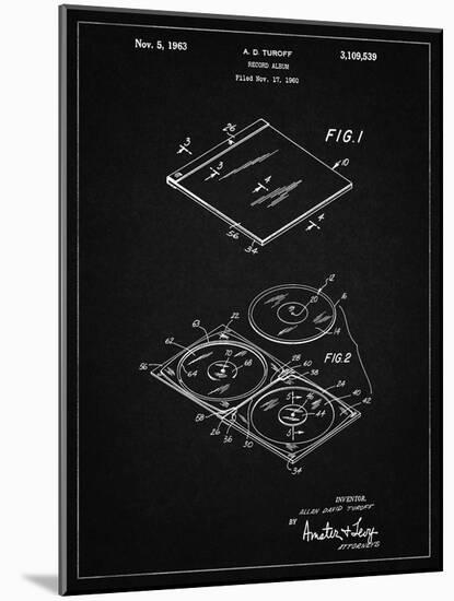 PP1008-Vintage Black Record Album Patent Poster-Cole Borders-Mounted Giclee Print