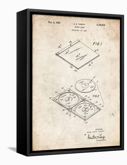 PP1008-Vintage Parchment Record Album Patent Poster-Cole Borders-Framed Stretched Canvas