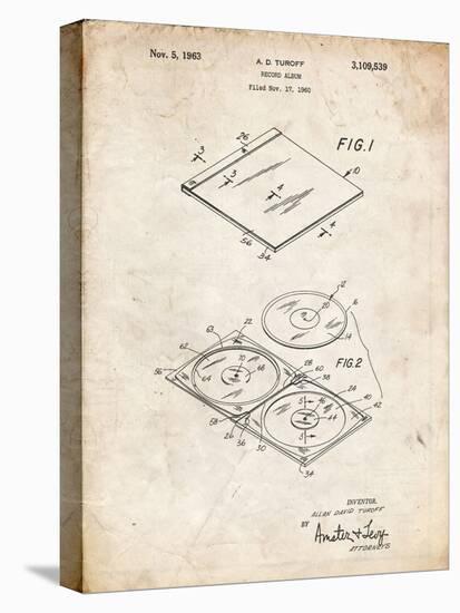 PP1008-Vintage Parchment Record Album Patent Poster-Cole Borders-Stretched Canvas