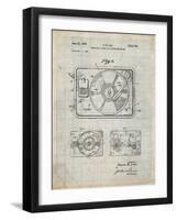 PP1009-Antique Grid Parchment Record Player Patent Poster-Cole Borders-Framed Giclee Print