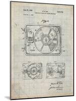 PP1009-Antique Grid Parchment Record Player Patent Poster-Cole Borders-Mounted Giclee Print