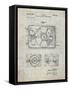 PP1009-Antique Grid Parchment Record Player Patent Poster-Cole Borders-Framed Stretched Canvas