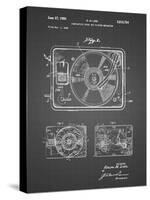 PP1009-Black Grid Record Player Patent Poster-Cole Borders-Stretched Canvas