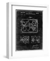 PP1009-Black Grunge Record Player Patent Poster-Cole Borders-Framed Giclee Print