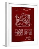 PP1009-Burgundy Record Player Patent Poster-Cole Borders-Framed Giclee Print