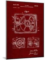 PP1009-Burgundy Record Player Patent Poster-Cole Borders-Mounted Giclee Print