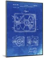 PP1009-Faded Blueprint Record Player Patent Poster-Cole Borders-Mounted Giclee Print