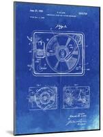 PP1009-Faded Blueprint Record Player Patent Poster-Cole Borders-Mounted Giclee Print