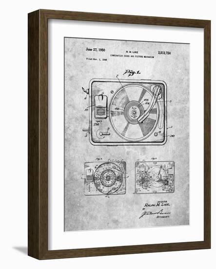 PP1009-Slate Record Player Patent Poster-Cole Borders-Framed Giclee Print