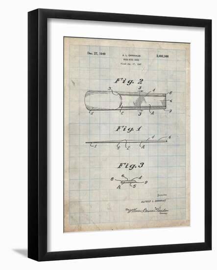 PP1010-Antique Grid Parchment Reed Patent Poster-Cole Borders-Framed Giclee Print