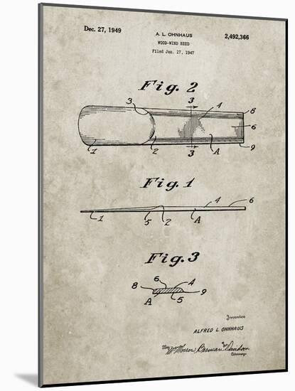 PP1010-Sandstone Reed Patent Poster-Cole Borders-Mounted Giclee Print