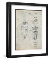 PP1011-Antique Grid Parchment Remington Electric Shaver Patent Poster-Cole Borders-Framed Giclee Print