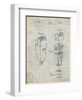 PP1011-Antique Grid Parchment Remington Electric Shaver Patent Poster-Cole Borders-Framed Giclee Print