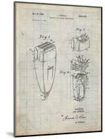 PP1011-Antique Grid Parchment Remington Electric Shaver Patent Poster-Cole Borders-Mounted Giclee Print