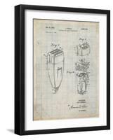 PP1011-Antique Grid Parchment Remington Electric Shaver Patent Poster-Cole Borders-Framed Giclee Print