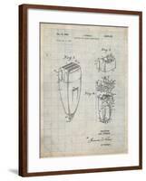 PP1011-Antique Grid Parchment Remington Electric Shaver Patent Poster-Cole Borders-Framed Giclee Print