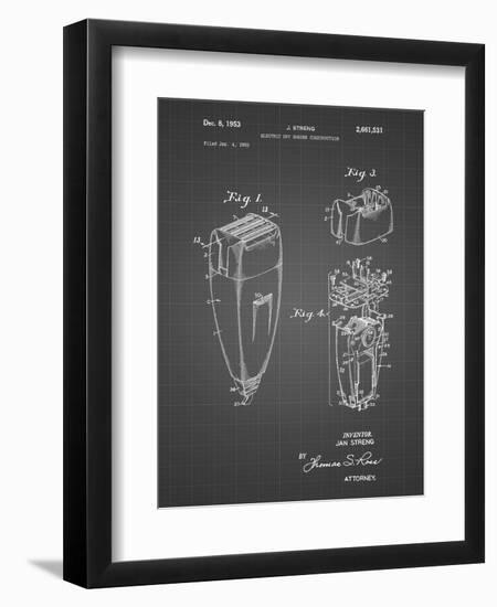 PP1011-Black Grid Remington Electric Shaver Patent Poster-Cole Borders-Framed Premium Giclee Print