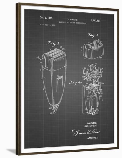 PP1011-Black Grid Remington Electric Shaver Patent Poster-Cole Borders-Framed Premium Giclee Print