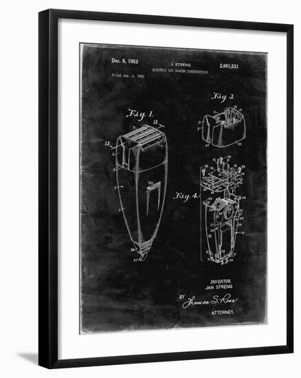 PP1011-Black Grunge Remington Electric Shaver Patent Poster-Cole Borders-Framed Giclee Print