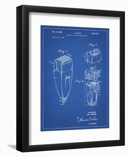 PP1011-Blueprint Remington Electric Shaver Patent Poster-Cole Borders-Framed Premium Giclee Print