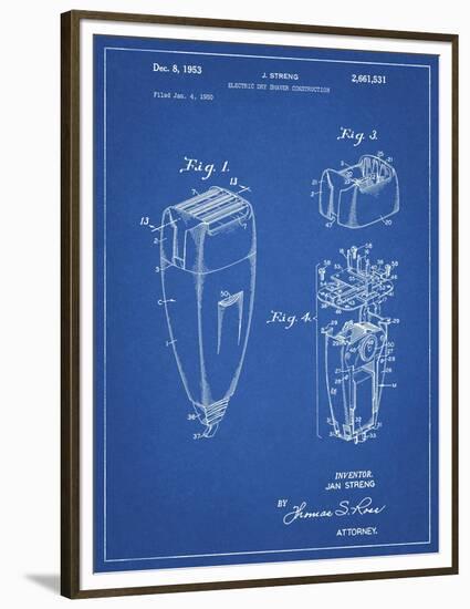 PP1011-Blueprint Remington Electric Shaver Patent Poster-Cole Borders-Framed Premium Giclee Print