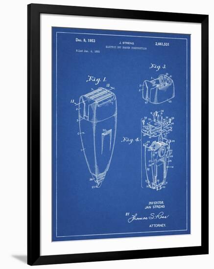 PP1011-Blueprint Remington Electric Shaver Patent Poster-Cole Borders-Framed Giclee Print