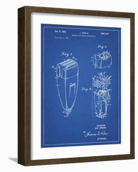 PP1011-Blueprint Remington Electric Shaver Patent Poster-Cole Borders-Framed Giclee Print