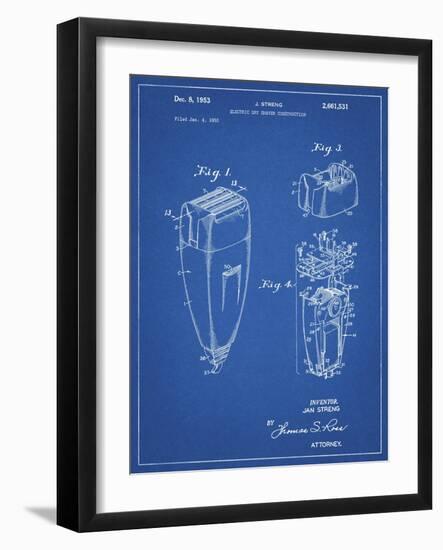 PP1011-Blueprint Remington Electric Shaver Patent Poster-Cole Borders-Framed Giclee Print