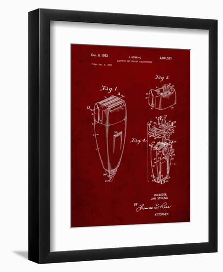 PP1011-Burgundy Remington Electric Shaver Patent Poster-Cole Borders-Framed Premium Giclee Print