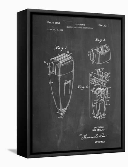 PP1011-Chalkboard Remington Electric Shaver Patent Poster-Cole Borders-Framed Stretched Canvas