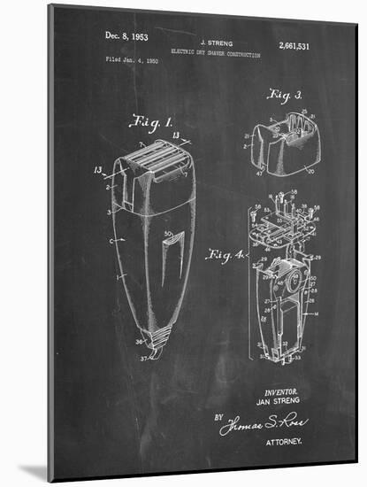 PP1011-Chalkboard Remington Electric Shaver Patent Poster-Cole Borders-Mounted Giclee Print