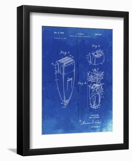 PP1011-Faded Blueprint Remington Electric Shaver Patent Poster-Cole Borders-Framed Premium Giclee Print