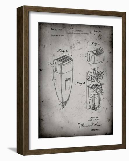 PP1011-Faded Grey Remington Electric Shaver Patent Poster-Cole Borders-Framed Giclee Print