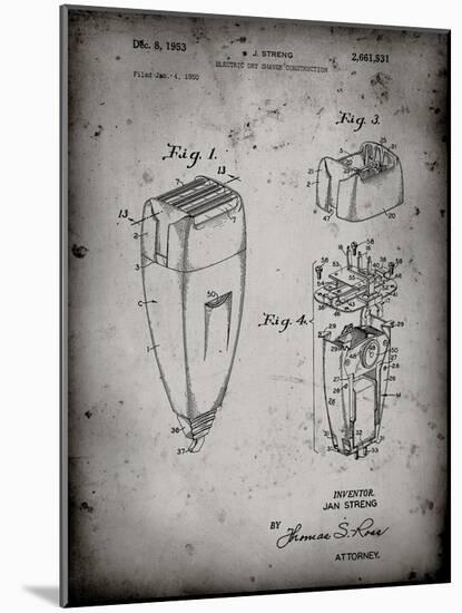 PP1011-Faded Grey Remington Electric Shaver Patent Poster-Cole Borders-Mounted Giclee Print