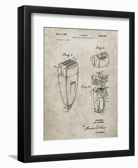 PP1011-Sandstone Remington Electric Shaver Patent Poster-Cole Borders-Framed Premium Giclee Print